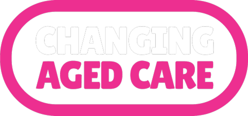 A logo that says changing aged care